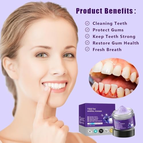 2 Pcs Teeth Restoration Mineral Powder Mineral whitening for Freshen Breath Whitening Natural Teethrestoration Powder Effective in Strengthening and Gums