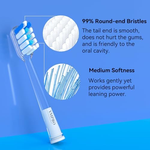 Toothbrush Heads Compatible with Laifen Electric Toothbrush, Replacement Brush Head Refill, Transparent-Clean, 10 Pack