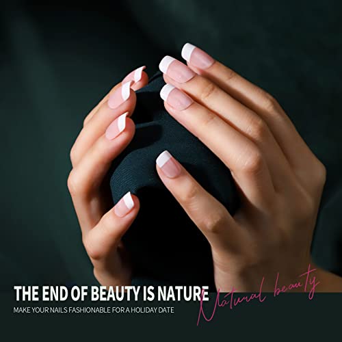 Teenitor Matte Acrylic Short Square Fake Nails, 360Pcs Full Cover, Glitter Press-On False Nails