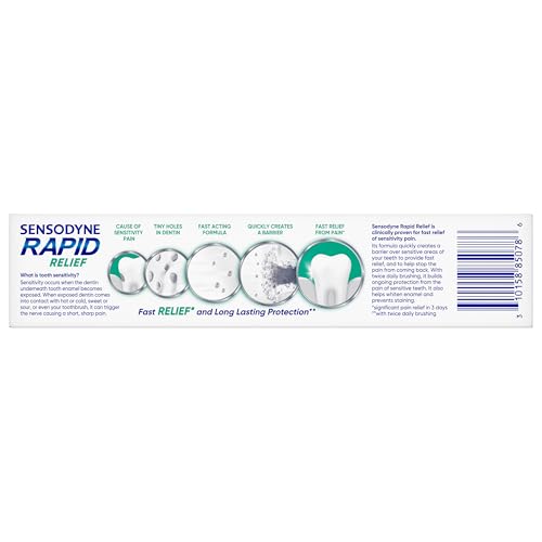 Sensodyne Rapid Relief Sensitive Toothpaste, Cavity Prevention and Sensitive Teeth Treatment - 3.4 Ounces