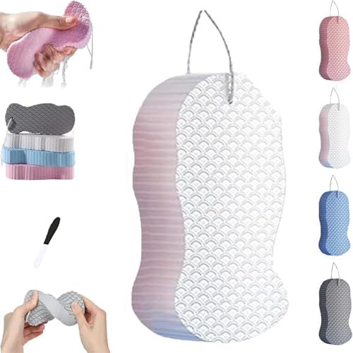 2025 New Berosely Radiant Skin Sponge, Berosely Radiant Skin Sponge Large, Radiant Skin Exfoliating Bath Sponge, Reusable, Suitable for Bathroom Bathing (White*1pcs)