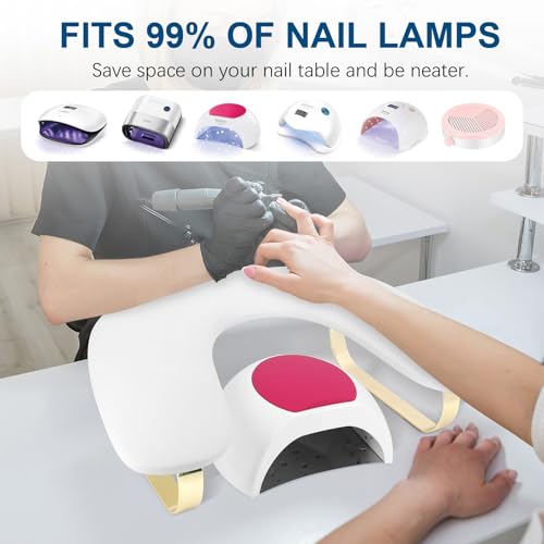 Arm Rest for Nails Tech, U-Shaped Manicure Nail Arm Rest Stand, Nail Armrest for Nail Tech Hand Rests with Stainless Steels Holder