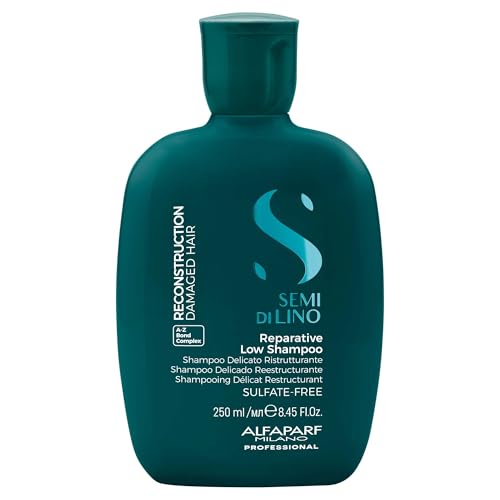 Alfaparf Milano Semi di Lino Reconstruction Reparative Sulfate Free Shampoo for Damaged Hair - Color Safe - Repairs, Restores Fiber & Elasticity - Paraben Free - Vegan