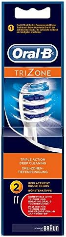 Oral-B Trizone Toothbrush Heads Replacement Refills for Electric Rechargeable Toothbrush, Bristles Sweep in-Between Teeth for a Deep Clean, Pack of Two