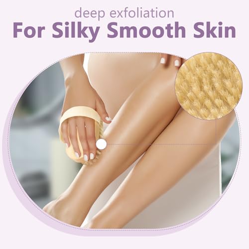 4 Pcs Dry Brushing Body Brush Exfoliating Body Brush Dry Brushing Body Brush for Lymphatic Drainage Back Circulation Improvement Dead Skin Remove Beauty Exfoliator