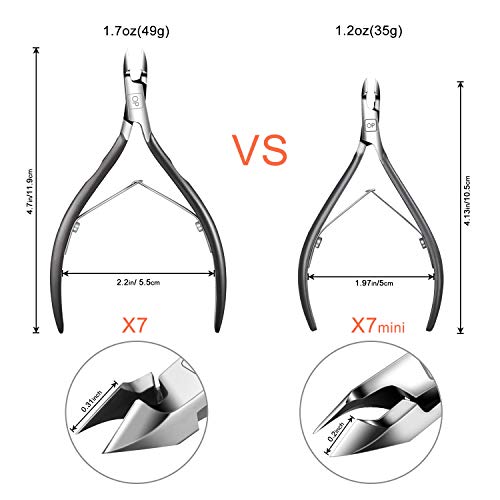 Cuticle Nippers Salon Grade for Manicurist Extremely Sharp Effortless Cuticle Trimmer Precise Clippers Pedicure Manicure Nail Care Tool, opove X7 mini, Space Gray