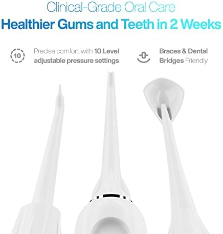 AquaSonic Aqua Flosser PRO | Professional Water Flosser with Large Capacity Reservoir | Oral Irrigator w/ 2 Modes, 10 Levels of Water Pressure, 4 Included Tips | Sleek & Compact | Dentist Recommended