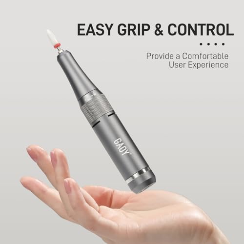 GAOY Cordless Nail Drill, Electric Efile Nail Drill with 12 Drill Bits & 56 Sanding Bands, Rechargeable Long Battery Life, Low Noise, Perfect for Manicure & Pedicure