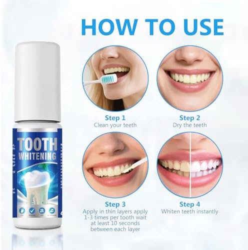 Tooth Paint, Instant Teeth Whitening Paint Kit, Simple & Quick White Paint for Teeth, Safe, Gentle & Long-Lasting, Regain a Bright Smile at Home