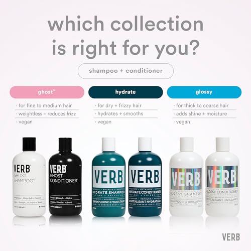 VERB Hydrate Shampoo - Cleanse Dry + Frizzy Hair - Smooth + Reduce Frizz - Amber + Warm Jasmine Scent