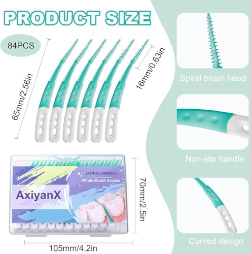 168PCS Dental Picks for Teeth Cleaning,Disposable Interdental Brushes Between Teeth,Dental Brush Picks for Teeth Health and Cleaning,Dental Floss Picks,Braces Flossers