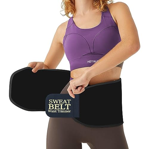 kissleaf Waist Trainer for Women Lower Belly Fat Sweat Band for Stomach Weight Loss get into shape Waist Trainer for Women Working Out Sweat Belts for Weight Loss (Unisex) -Black-M