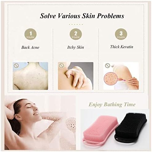 2Pack Dual Sided Silicone Body Scrubber for Exfoliating, Shower&Scalp Massage, 2 in 1 Bath&Shampoo Brush,Soft Body Exfoliator Silicone Loofah Shower Scrubber Brush for All Kinds of Skin