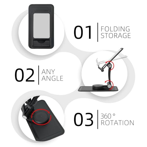 Tree White Robe Cell Phone Stand 360° Adjustable Desktop Phone Holder Cradle Compatible With Most Mobile Phones Black