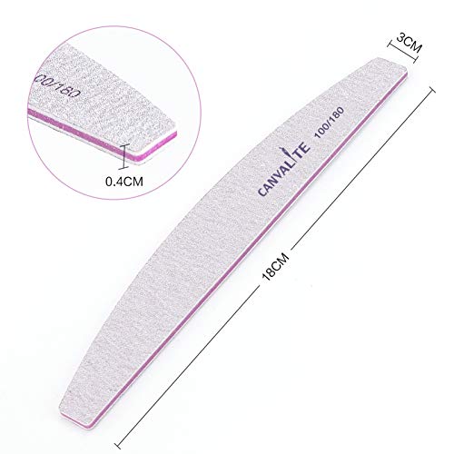 Canvalite 50 PCS Nail File Professional Nail Files Reusable Double Sided Emery Board(100/180 Grit) Nail Styling Tools for Home and Salon Use