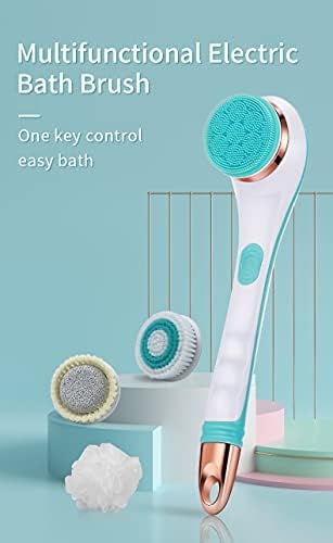 Body Brush Rechargeable, Electric Body Brush Set, Scrubber Shower Brush with Long Handle, Spin Skin Brush with 6 Brush Heads for Cleanse, Massage, exfoliate and Pamper Your Skin in The Shower