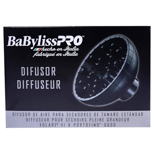 BaBylissPRO Slide-On Diffuser Attachment for Hair Dryer - for Volare or Portofino Hair Dryer ONLY, BABDF1, Black