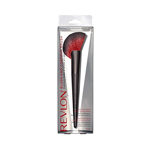 Revlon Winged Face Blush and Contour Brush, Angled Makeup Brush for Contouring Sculpting and Highlighting, Vegan and Coated