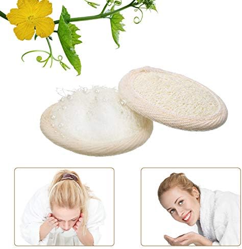 18 Packs Exfoliating Loofah Sponge Pads Mini Facial Body Bath Shower Loofah Sponge Pad Natural Exfoliating Scrubber Brush for Women Men