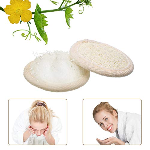 24 Pieces Exfoliating Loofah Pad Facial Body Scrubber Round Bath Shower Loofah Sponge Pad Natural Exfoliating Scrubber Brush Close to Skin for Men Women Shower Bath and Spa(6.5 x 6.5 cm)