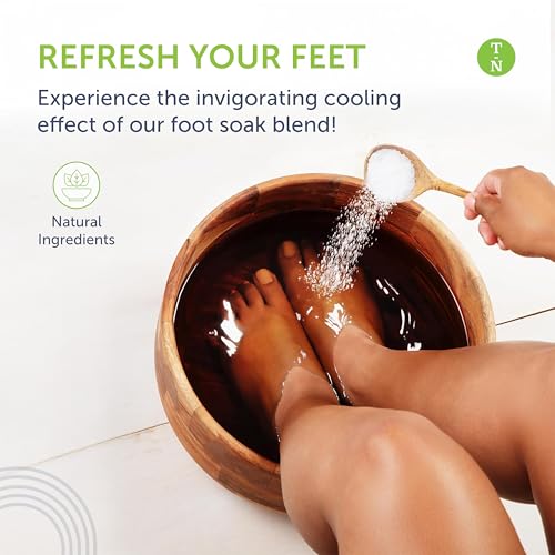 14oz Tea Tree Oil Foot Soak with Epsom Salt and Mint by Truremedy Naturals - Foot Soaking Salts for Dry and Tired Feet - Gently Exfoliates and Refreshes Feet for Soft, Supple Skin