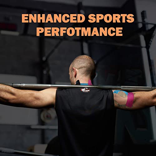 OK TAPE Basic Original Cotton Kinesiology Tape (2 Pack), Elastic Water Resistant Therapeutic Athletic Tape, Latex Free, Pain Relief, Injury Recovery, Uncut K Tape 2in×16.4ft - Beige