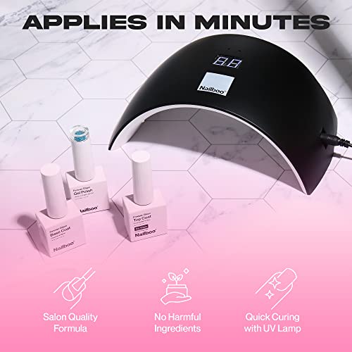 Nailboo Premier Forever Glaze Gel Nail Polish, Clear Top Coat LED Lamp Gel Polish, Self-Leveling DIY, Salon Quality Nail Color, Glossy Long-Wear, 0.3 oz