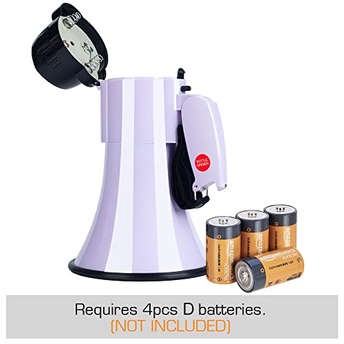 30 Watt Power Portable Megaphone Bullhorn Speaker Voice, Siren/Alarm and 240S Recording with Volume Control and Strap (Purple)