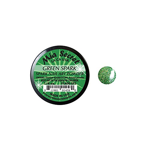 Mia Secret Professional Spark Collection Acrylic Powder 1/4 oz (Pick Your Color) (Green Spark)