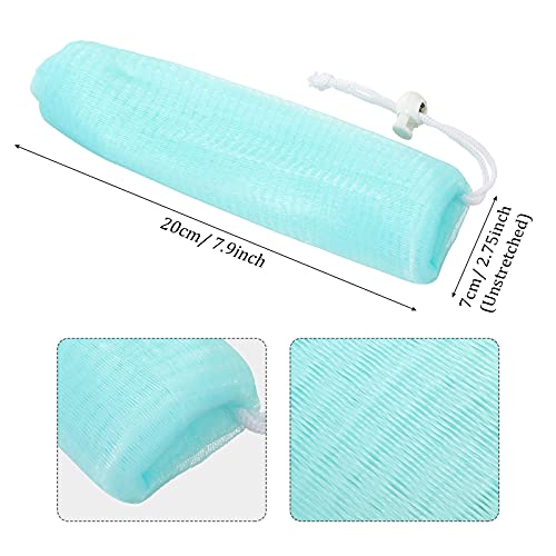 Exfoliating Mesh Soap Pouch Mesh Soap Saver Bag Bubble Foam Net for Body Facial Cleaning Tool, Random Colors (20 Pieces)