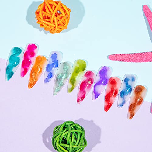 Blooming Watercolor Ink Nail Polish Marble Nail Polish Flower Blossom Nails for Spreading Marble Effect Manicure 12 Colors 7ml(0.25fl oz)