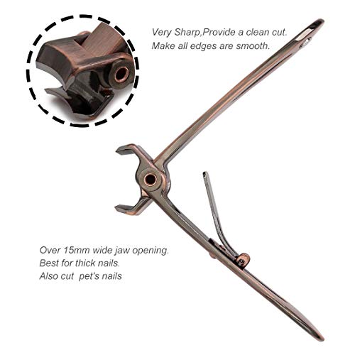 SZQHT Ultra Wide Jaw Opening Toenail Clippers Nail Clippers for Thick Nails Cutter for Ingrown Manicure Set,Pedicure Kit,Men & Women (Bronze)