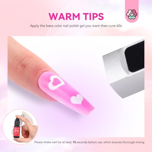 SAVILAND Airbrush Gel Nail Polish: Dilution-Free 12 Vitality Colors Airbrush for Nails Set Non-Acetone with Fine Mist Nail for Color Spray French & Ombre Nail Polish Nail Art Design Salon Kit