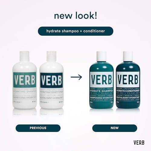 VERB Hydrate Shampoo - Cleanse Dry + Frizzy Hair - Smooth + Reduce Frizz - Amber + Warm Jasmine Scent