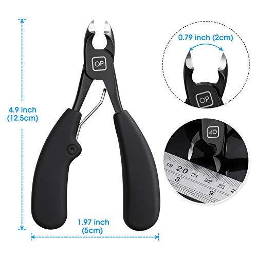Toenail Clippers for Thick & Ingrown Toe Nails Heavy Duty Precision Nail Scissors Super Sharp Curved Blade Grooming Tool opove X5, Black