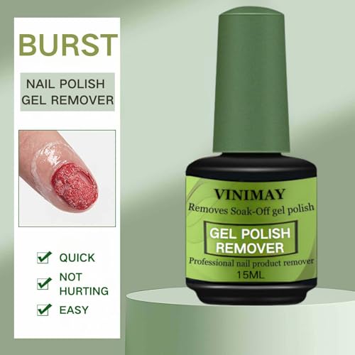 2 Pack 15ml Gel Remover Polish - Gel Polish Remover for Nails - Quickly & Easily Gel Nail Remover Within 3-5 Minutes - No Soaking or Wrapping Nail Gel Remover (0.51 Fl Oz (Pack of 2))