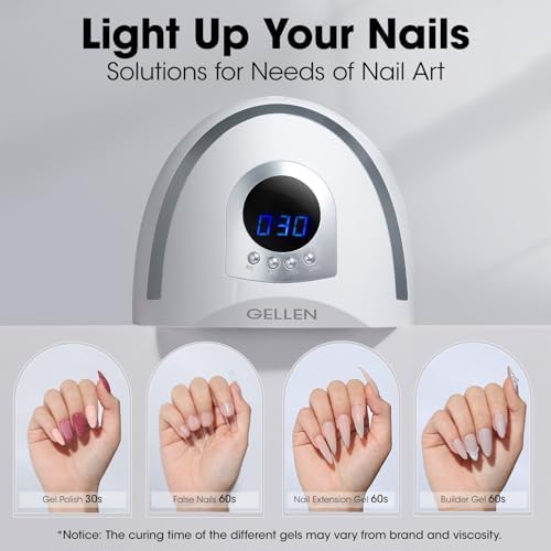 Gellen UV Nail Lamp, 268W UV Light for Nails Professional Fast Curing Nail Dryer, LED Nail Lamp with 4 Timers, 66 LED Beads, UV Nail Light Nail Lamp Gift for Women Girls