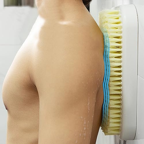 Wall Mounted Back Scrubber for Shower, Large Exfoliating Bath Wash Pad, Hands-Free Bathing Scrub Brush for Men Women