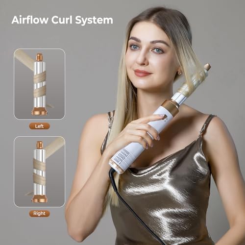 Hair Dryer Brush,6 in 1 Professional Hot Air Styler,Powerful Air Curling Wrap Styler,Negative Ionic Hair Dryer Fast Drying, Multi Hair Stylerfor Curling Volumizing Straightening Styling