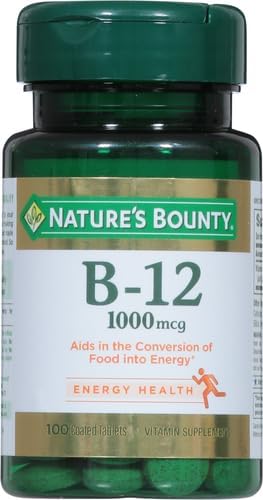 Nature's Bounty Vitamin B-12 1000 mcg Tablets, 100 Count (Pack of 1)