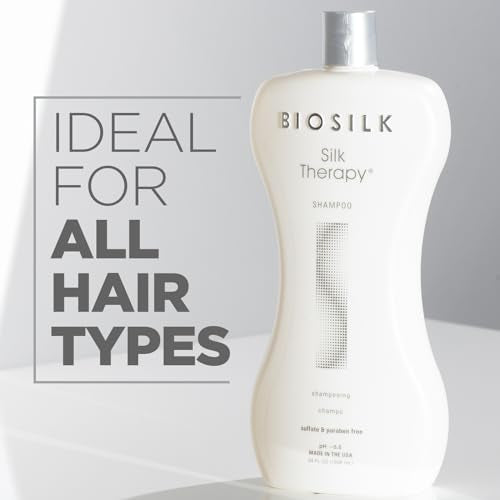 BioSilk Silk Therapy Shampoo, Gentle Hair Cleanser Delivers Healthy & Shiny Hair, Great For All Hair Types, Sulfate, Paraben, & Cruelty-Free, 34 Oz