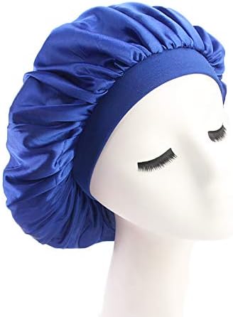 beauty YFJH Soft Satin Silk Salon Bonnet Night Sleeping Wide Band Hat Hair Loss Cap for Women