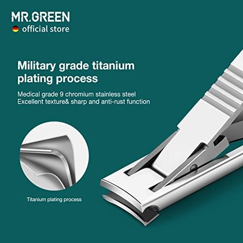 MR.GREEN Ultra Thin Nail Clippers German Precision Manufacturing Technology Nail Cutters with Cow Leather Cover Superior Texture (Dark Brown)