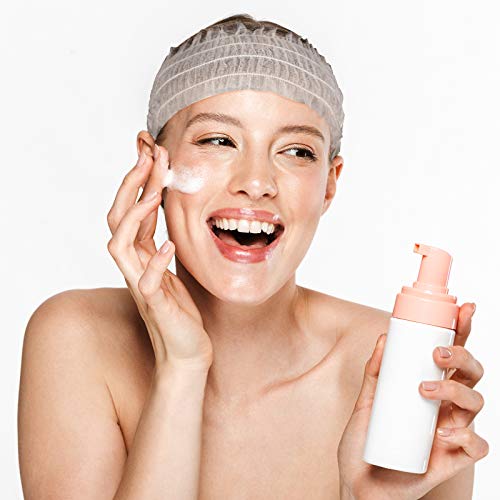 Chuangdi 100 Pieces Disposable Spa Headbands Soft Non-woven Facial Hair Band Elastic Facial Head Wraps Cloth Stretch Skin Care Makeup Sauna Washing Face Supplies for Women(White)