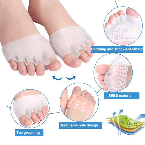 4 Pairs Hyggear Silicone Toe Separators for Women,Bunion Corrector Cushion Silicone Toe Separators for Women & Men