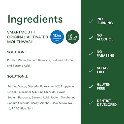 SmartMouth Original Activated Mouthwash & Single Packs, Travel Mouthwash, Fresh Mint