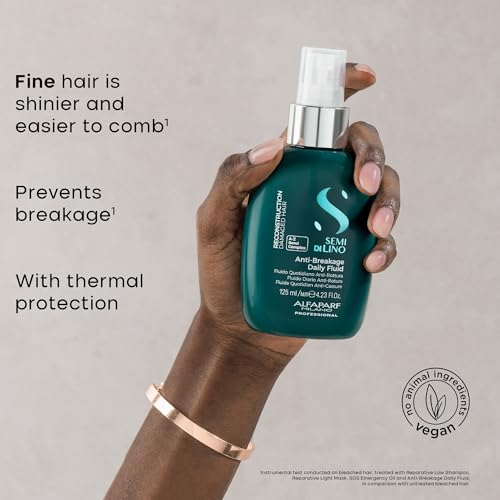 Alfaparf Milano Semi di Lino Reconstruction Reparative Anti Breakage Daily Fluid for Damaged Hair - Hair Breakage Treatment - Protects - Adds Shine - Thermal Protector - Fine Hair - Vegan - (4.23 oz)