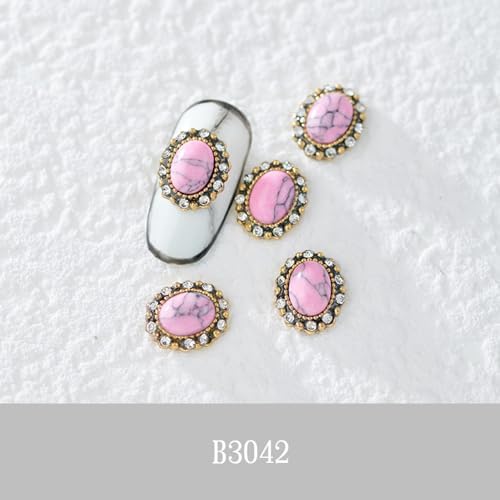 50PCS Western Nails Turquoise Nail Charms 3D Nail Art Supplies Nail Accessories Nail Decoration Retro Nail Charms for Manicure Craft