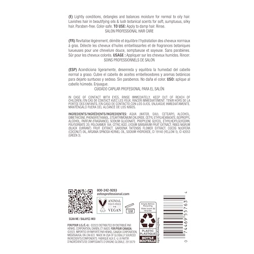 Bain de Terre Green Meadow Balancing Conditioner, Gentle Moisture Balance for Soft, Silky & Bouncy Hair with Argan & Monoi Oils, Paraben-free, Color-Safe, Vegan (2 sizes)