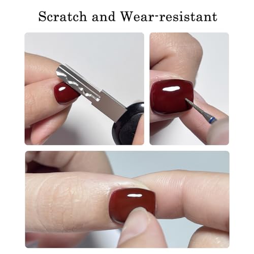 2X15ml Rubber Base Gel,No Wipe Top Coat Gel Nail Polish Set,Self-leveling Thick Nail Base Coat and High gloss anti-hanging and wear-resistant Top Coat Gift Box Salon Starter Kit